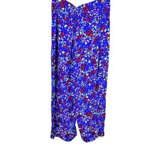 Kaari Blue Floral Wide leg Pants